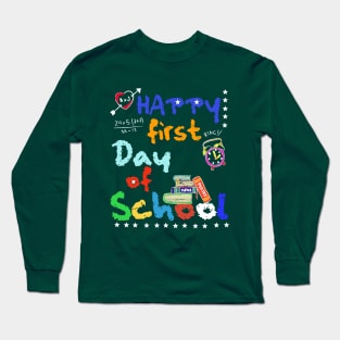 Funny Teachers Students Back to School Gift First Day of School Apparel Long Sleeve T-Shirt